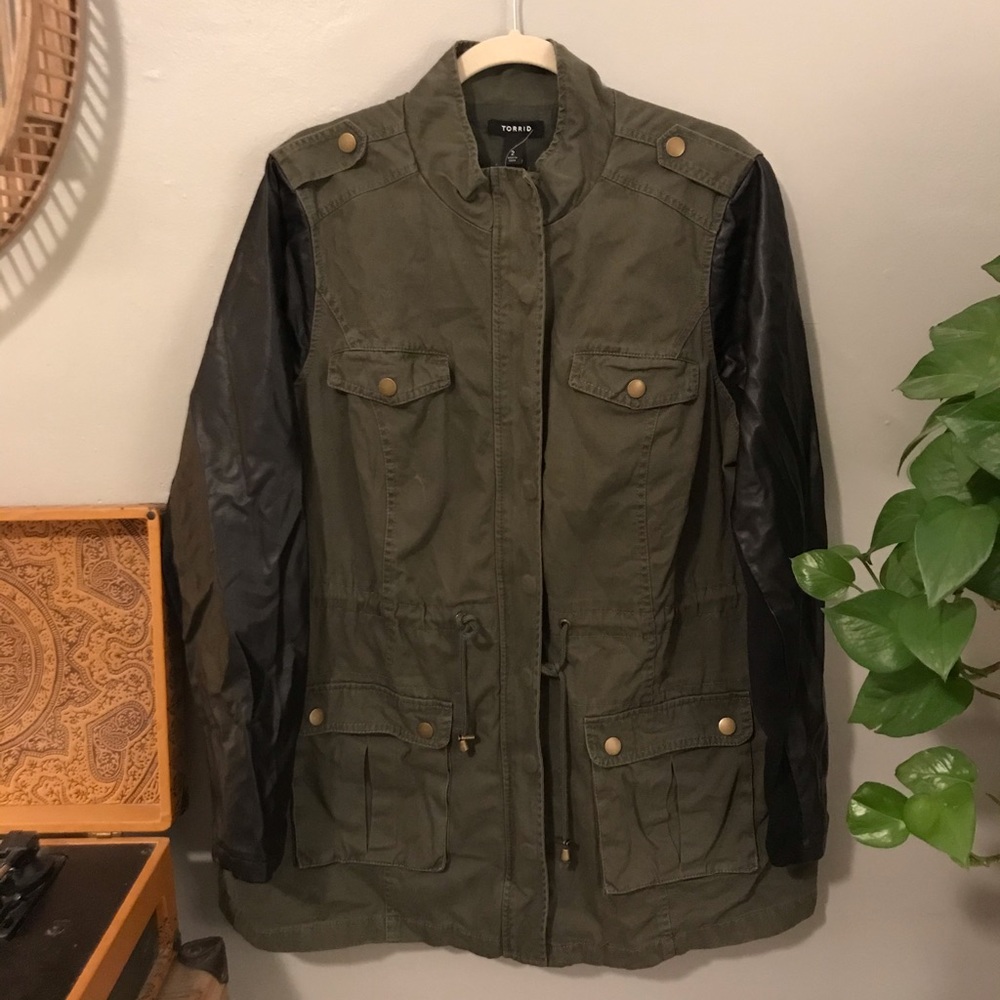 Torrid size 2 olive utility jacket
